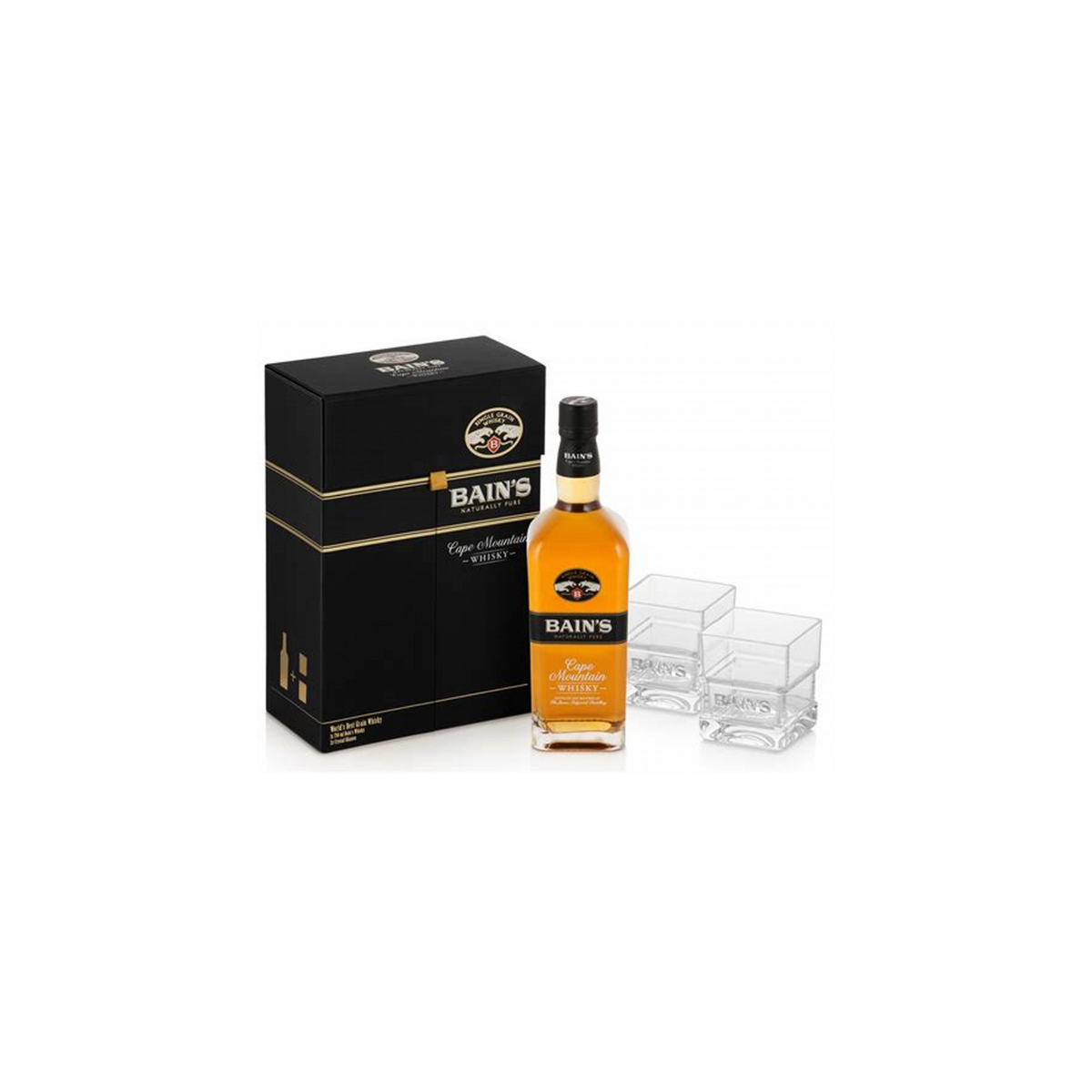 Bain's Single Grain with 2 glass set