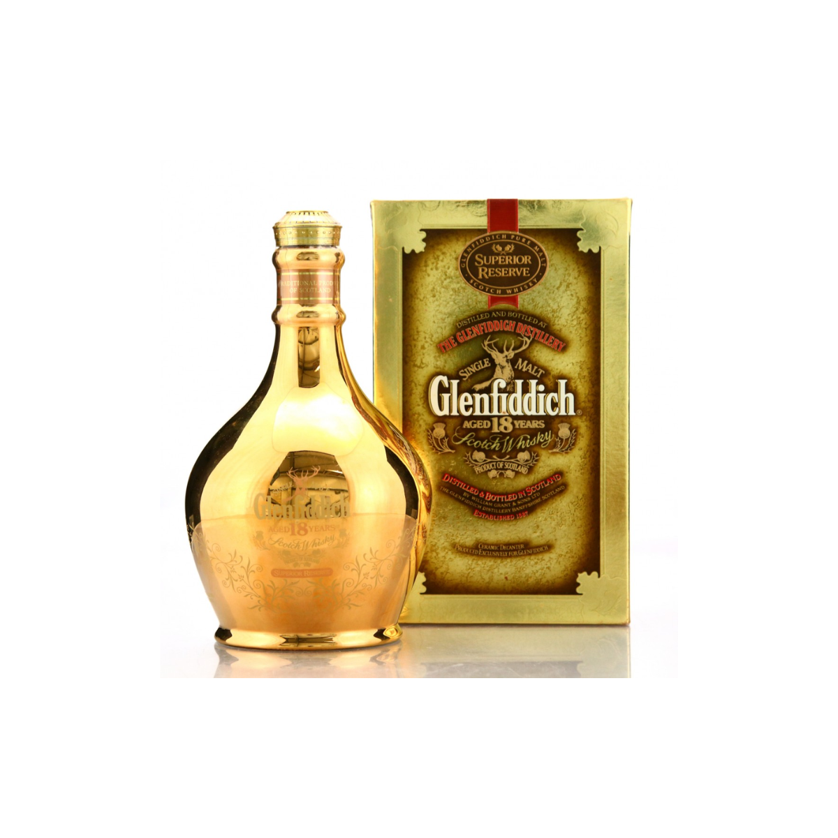 Glenfiddich 18 Years Old Superior Reserve Gold Decanter 23 Carat