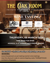 The Oak Room Wine Tasting 05 March 2026