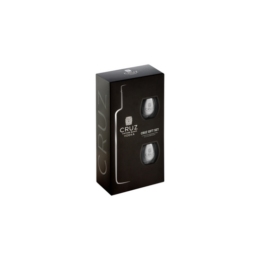 Cruz Vintage Black & 2 Glasses