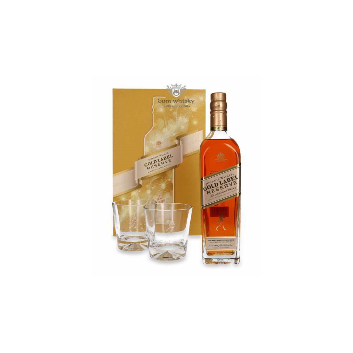 Johnnie Walker Gold Label Reserve 200th Anniversary with 2 glasses frames