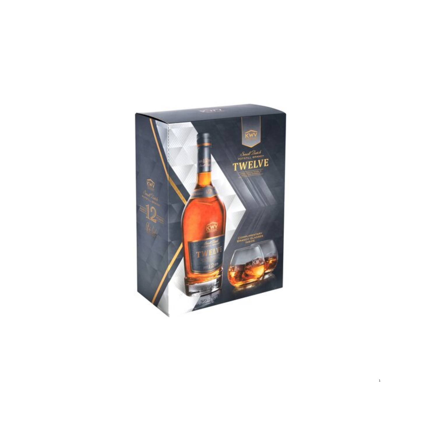 KWV 12 Year Old Brandy with 2 Glasses