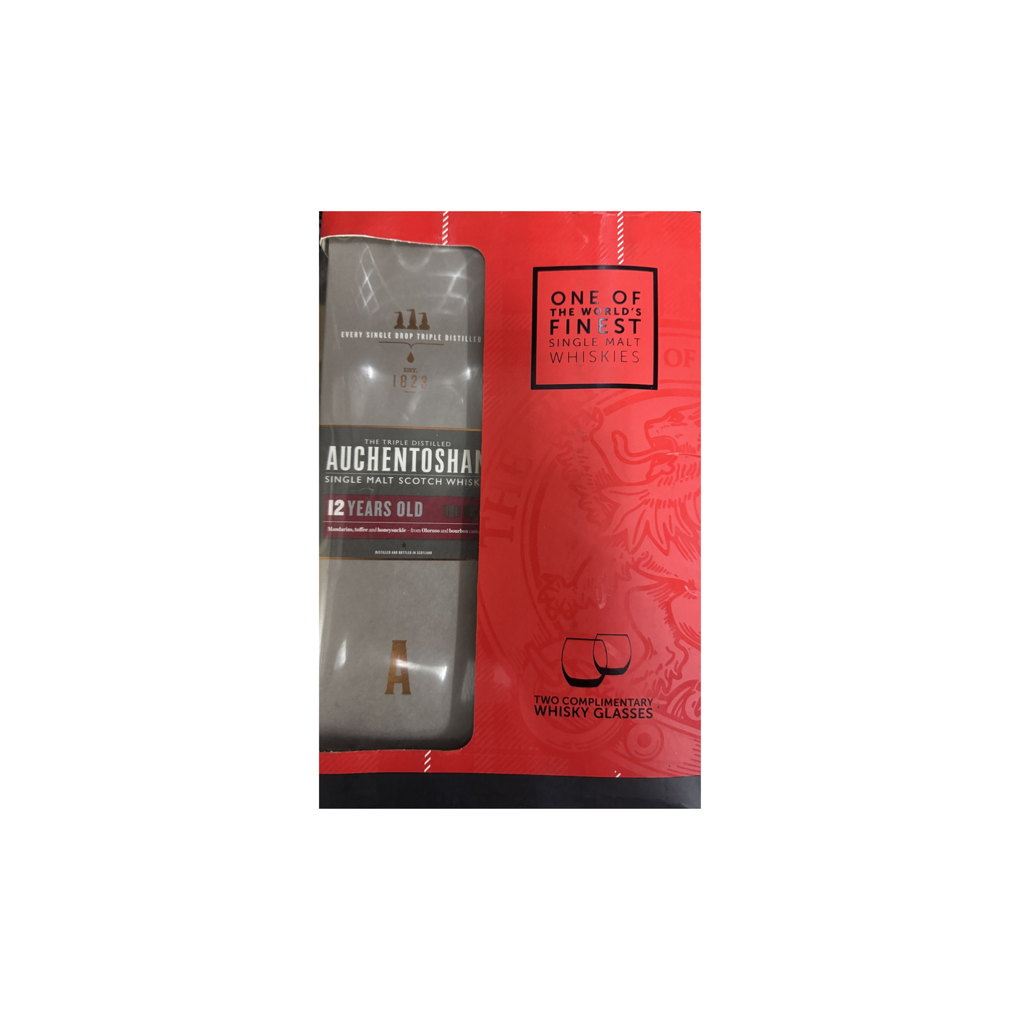 Auchentoshan 12 year old (glass gift set)